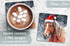 Christmas horse square coaster| Coaster sublimation| Bundle Product Image 4