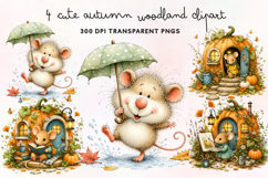 Cute Autumn Woodland Clipart PNG Product Image 1