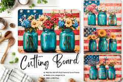 Patriotic Cutting Board USA Flag 4 of July Chopping Board_12 Product Image 1