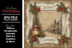 Huge Vintage Christmas Digital Paper Backgrounds Bundle Product Image 12