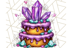 Whimsical Halloween Cake Clipart PNG, Spooky Desserts Product Image 4
