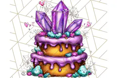 Whimsical Halloween Cake Clipart PNG, Spooky Desserts Product Image 4