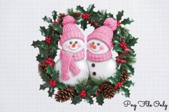 Pink Snowman Clipart Bundle PNG Product Image 13