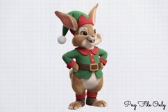 Woodland Christmas Bunny Sublimation Clipart PNG Product Image 1