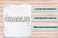 Kids Easter Alphabet png clipart, kids easter letters doodle Product Image 6