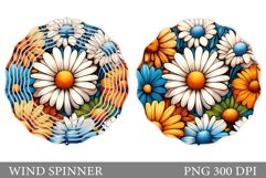 Daisy Flowers Wind Spinner. Flowers Wind Spinner Sublimation Product Image 1