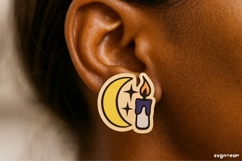 Halloween Stud Earrings Laser Cut | Jewerly | SVG Product Image 2