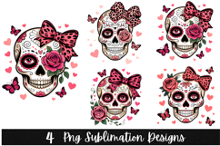 4 Halloween Skull Clipart PNG | Spooky Season Png Product Image 1