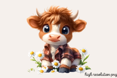 Cute Animals Daisy Flowers Clipart Product Image 1