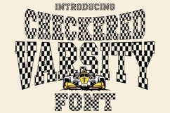 Checkered Varsity Font | Racing Font | Retro Display Font Product Image 1