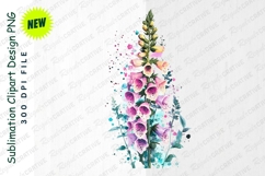 Watercolor Foxglove Flower Clipart Illustration Product Image 1