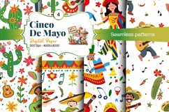 Cinco de Mayo digital paper, fiesta digital paper Product Image 2
