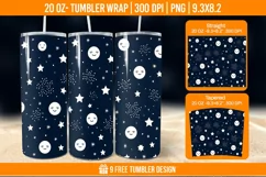 Day And Night Tumbler Wrap Designs, Sublimation Wrap Product Image 1