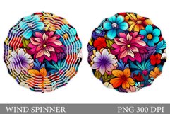 Flowers Wind Spinner Sublimation. Summer Wind Spinner Design Product Image 1