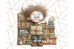 Whimsical Library Clipart with Cozy Readers and Books Product Image 4