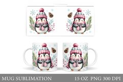 Christmas Penguin Mug Design. Christmas Mug Sublimation Product Image 1