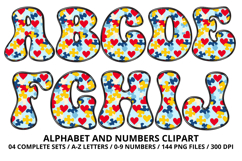 Autism Awareness Doodle Letters Love Puzzle Alphabet PNG Product Image 2