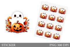 Cute Ghost Sticker Design. Cute Halloween Sticker Product Image 1