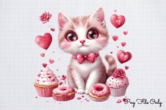 Valentine Cat Kitty Clipart PNG Product Image 1