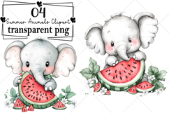 Whimsical Summer Animals Clipart Watercolor PNG Product Image 1