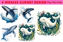 Whales Clipart design PNG Product Image 1