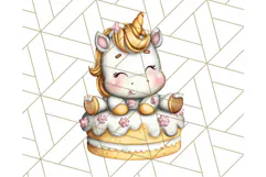 Cute Dessert Unicorn PNG Clipart with Cupcakes & Candies Product Image 4