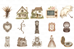 Antique Sepia Valentine Day Clipart Product Image 2