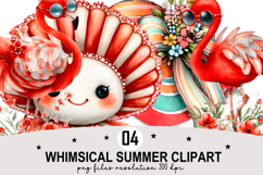 Whimsical Summer Clipart Watercolor png Product Image 1