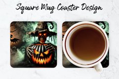 Halloween Pumpkin Mug coaster | Coaster | Sublimation Design Product Image 1