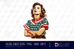 Retro American Mom Watercolor Clipart Product Image 1