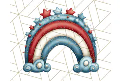 Patriotic Scandinavian Rainbow Clipart PNG, 4th Of July Png Product Image 4