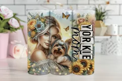Yorkie Mom Seamless Tumbler Sublimation Wrap PNG Product Image 1