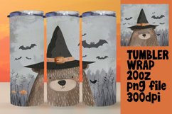 20oz Watercolor Bear Halloween Wrap Autumn Tumbler Design Product Image 1