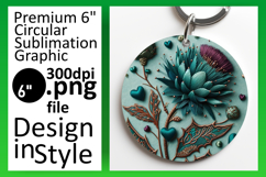 Cute Circle Coaster PNG Artwork , 3D Flower Product Image 1