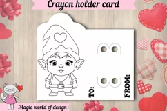 Valentine's cute Gnome with heart Crayon Holder Card svg Product Image 2