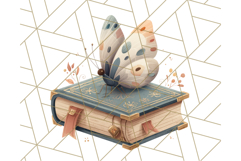 Cottagecore Butterfly and Book PNG Clipart Reading Elements Product Image 4