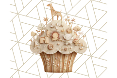 Paper Cupcake Clipart Layered Paper Scrapbook Collage Png Product Image 4