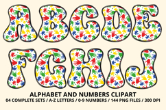 Autism Awareness Doodle Letters Love Puzzle Alphabet PNG Product Image 2