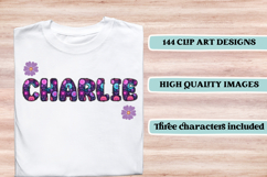 Vintage Boho Alphabet png clipart, boho letters doodle Product Image 6