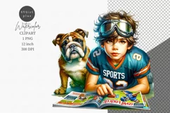 Young boy reading sport, American football Product Image 1
