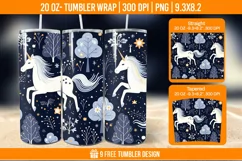 Unicorn Milkyway Tumbler Wrap Designs, Sublimation Wrap Product Image 1