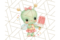 Alien Vacation Clipart PNG, Cute Summer Galaxy Art Clip Art Product Image 4