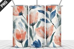 Flowers Tumbler Wrap | Sublimation Design | Tumbler PNG Product Image 1