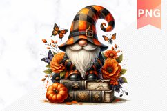 Halloween Gnome Books Sublimation - Halloween Clipart PNG Product Image 1