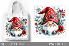 Christmas Gnome Tote Bag. Christmas Tote Bag Sublimation Product Image 1