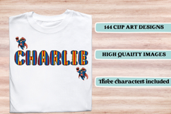 Superhero Alphabet png clipart, superhero letters doodle Product Image 6