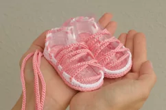 Baby summer sandals 0-3 months gladiator crochet pattern Product Image 4