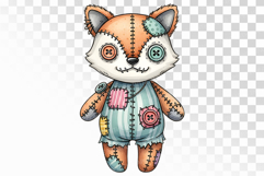 Stitched Fox Doll Button Eyes Halloween Voodoo PNG Cute Product Image 1