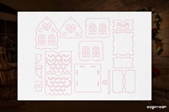 Christmas House Gift Box SVG | Laser Cut | Glowforge Product Image 3