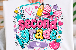 Second Grade Striped Back to School PNG Product Image 1